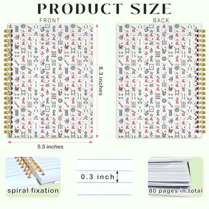 Mahjong Lover Gifts Notebook Journal 5.5x8.3, Funny Mahjong Tile Notebook Gifts for Women Mah Jong Lovers Players, Mah Jong Accessories Journals, Hardcover Spiral Notebooks for Note Taking - color: 4