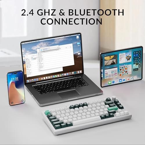 Keychron Q1 HE Wireless Custom Magnetic Keyboard, QMK Launcher | Rapid Trigger 2.4 GHz & Bluetooth 5.2 with Gateron Double-Rail Magnetic Switch for Mac Windows Linux (Hot-swappable) - White - color: White