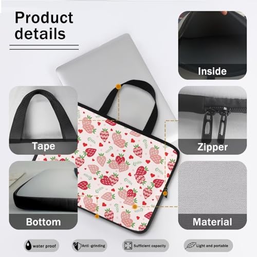 Laptop Bag Laptop Case Computer Carrying Case Laptop Sleeve Case Laptop Traval Bag Computer Cover for Men Women - color: Strawberries, size: 13inch