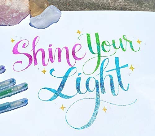 SAKURA 57913 16-Piece Gelly Roll Stardust Assorted Colors Cube Collection Glitter Pen Set - style: 16 Stardust Pens