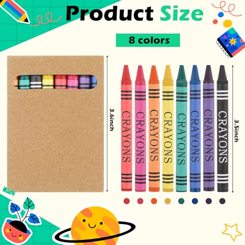 30 Packs Crayons Bulk Back to School Crayon 8 Color Crayon Individual Packs Mini Wrapped Wax Washable Crayons for Student Gifts School Supplies Classroom Rewards Gifts