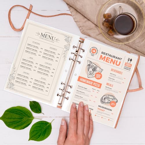 VOKOY 100 Pack 5.5x8.5 Inch Sheet Protectors for 3 or 6 Ring A5 Binder, Half Letter Size 7 Holes Mini Heavy-Duty Sheet Protector Sleeves Crystal Clear Playbill Binder Pockets - size: 5.5x8.5 Inch-1 Pocket, style: 100 Pack