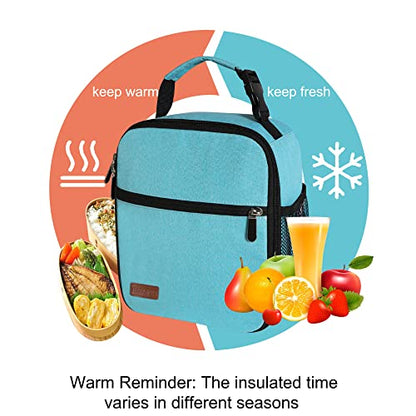 Lunch Box for Men & Women Durable Lunch Bag for Adults Reusable Small Lunchbox Light - color: Light Blue