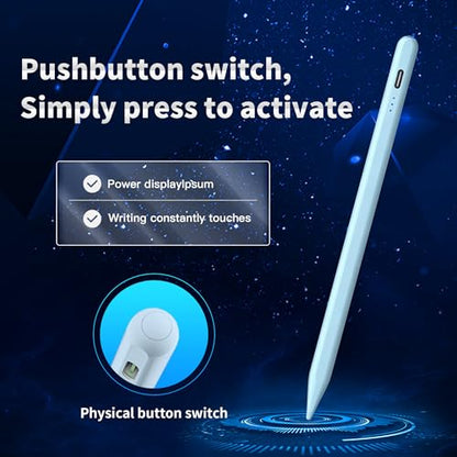 Stylus Pen Android for Samsung Galaxy Tab A11+/A11/A9/A9Plus/A8/A8plus/A7/A7lite Push-Button Switch, Accurate Writing, +2Nibs&Long Battery Life(NW Blue) - color: NW Blue