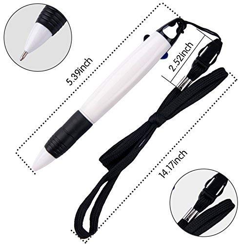 Neck Pens in a Rope Retractable Pen on Lanyard 2 Color Ink Ballpoint Pen with Chain for Nurses Students, Office School Home Supplies (10 Pack)