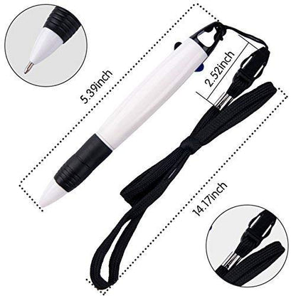 Neck Pens in a Rope Retractable Pen on Lanyard 2 Color Ink Ballpoint Pen with Chain for Nurses Students, Office School Home Supplies (10 Pack)