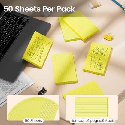 Index Cards 3x5 Inch, 300sheets, Flash Cards,Ruled Lined Yellow Note Cards Paper For Studying, Schools Supplies, College, Office And Home Organization, Note Taking Supplies - color: Yellow