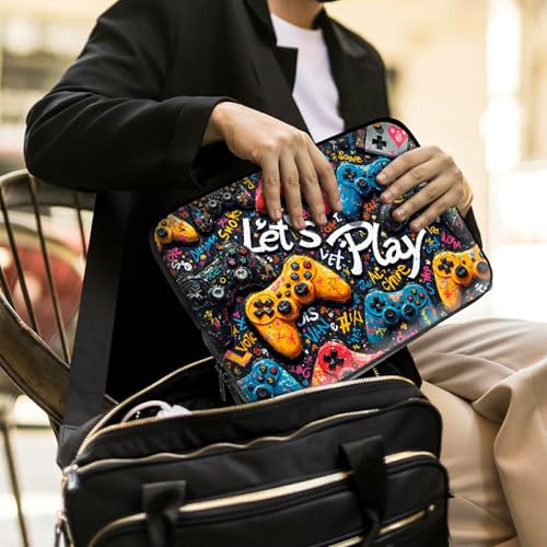 Laptop Sleeve with Handle 15.6 Inch, Waterproof Laptop Case Bag, Play Games Pattern Design Computer Sleeve Compatible with MacBook Air, Pro, HP, Dell, Lenovo, ASUS - color: Play Games, size: 15inch(15-15.6")