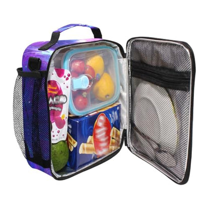 ALAZA Wolf Lunch Box Galaxy Lunch Box Starry Wolf Insulated Lunch Bag Cooler Bag with Shoulder Strap Thermal Meal Tote Kit for School Picnic - color: B06