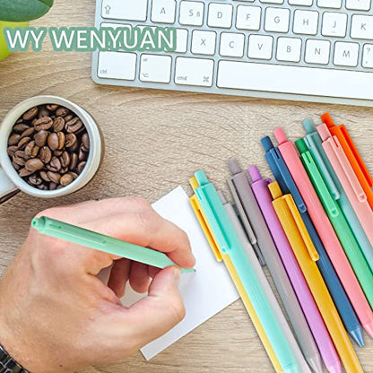 WY WENYUAN Cute Pens, 24 Pcs Fine Point Smooth Writing Pens, Personalized Ballpoint Pens Bulk, Flair Colorful Pens, Black Ink 1.0 mm Journaling Pen, School Office Supplies for Women & Men, Note Taking - color: 24 pack colorful pens