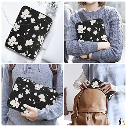 MoKo 9-11 Inch Tablet Sleeve Bag Padded Protetive Carrying Case | Fits New 11inch iPad Air M4, iPad A16 2025, iPad Pro 11 M4, Air 5/4/3, iPad 10/9/8th Gen, Tab S8/S9 11", Magnolia - color: Black & White Magnolia, size: 9-11 inch