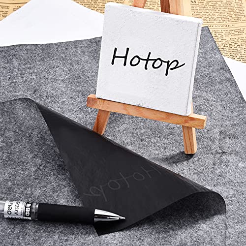 Hotop 100 Sheets Carbon Transfer Paper, Black Tracing Paper for Wood, Paper, Canvas and Other Art Surfaces (9 x 13 Inch) - size: 9 x 13 Inch