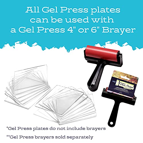 Gel Press Monoprinting Print Plates – 6” x 6” Gel Plate Class Pack Value Pack - Printmaking Supplies - Reusable Gel Printing Plates for Press Art for Card Making, Scrapbooking, Arts and Crafts 12-Pack - size: 6"x 6"