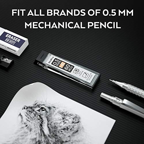 Nicpro 1200 PCS Lead Refills 0.5mm HB #2 Break Resistant Mechanical Pencil Refills 0.5 mm, 60 Pack Per Tube, 20 Tubes - size: 60 Count (Pack of 20), style: 0.5 HB
