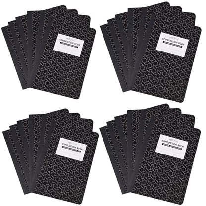 Composition Notebook, 80 Sheets / 160 Pages, 9.34 x 7.12 Inch, Ruled Paper, Durable Composite Cover Notebook for School, College & Office- Pack of 24 - size: Pack of 24