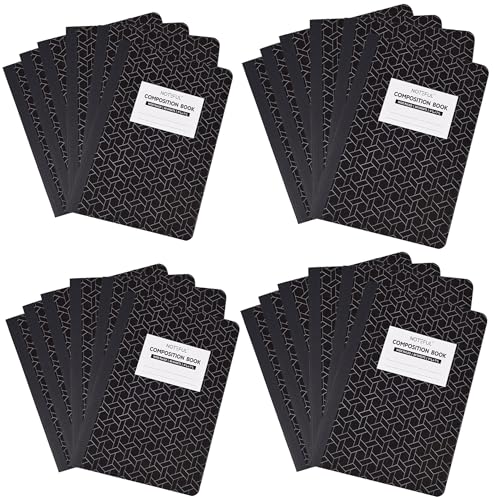 Composition Notebook, 80 Sheets / 160 Pages, 9.34 x 7.12 Inch, Ruled Paper, Durable Composite Cover Notebook for School, College & Office- Pack of 24 - size: Pack of 24