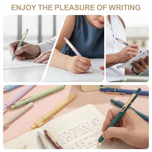 Linbsunne Gel Pens Black Ink Pens for Office 0.5mm Fine Point Pen Smooth Writing Retractable (Morandi-10 pcs) - color: Morandi-10 pcs