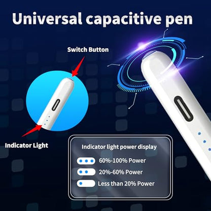 Stylus Pen Android for Samsung Galaxy Tab A11+/A11/A9/A9Plus/A8/A8plus/A7/A7lite Push-Button Switch, Accurate Writing, +2Nibs&Long Battery Life(NW White) - color: NW White