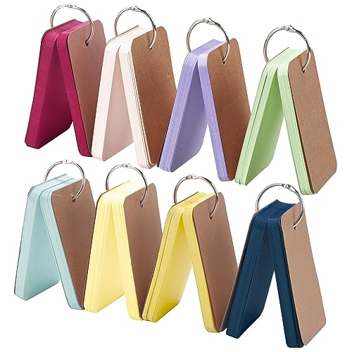 Flash Cards with Key Ring, 400 Pieces Colored Index Cards for School | 2.2 x 3.5 Inch Small Portable Notecard for Studying Nursing Classroom Office Home Note Taking To Do List Essentials, 6 Colors - color: Light Color