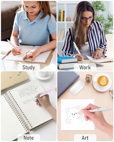 FIOVER Gel Pens, 5pcs Black Ink Medium Point 0.7mm Smooth Writing Pens with Comfort Grip, Aesthetic Ballpoint for Journaling School Office Supplies, Gifts for Women Men(5PCS Gradient Black Ink) - color: 5PCS Gradient Black Ink