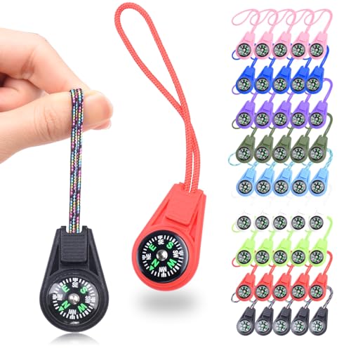 10/25/50/100 Pack Compass for Kids Mini Compasses Bulk Kids Toy Compass for Party Favor/Hiking/Scout Classroom Learning Directions - color: 50PCS Multicolor