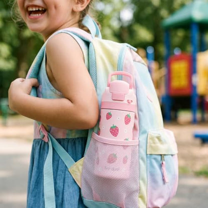 Strawberry Kids Insulated Stainless Steel Water Bottle 16 Oz, Travel Tumbler for School, Sports for Girls, Birthday, Back To School - color: Strawberry