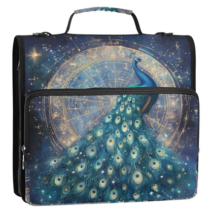 3 Ring Zipper Binder with Shoulder Strap Black Skulls Cats Gothic Style Binder Bag - color: Multicolored 10