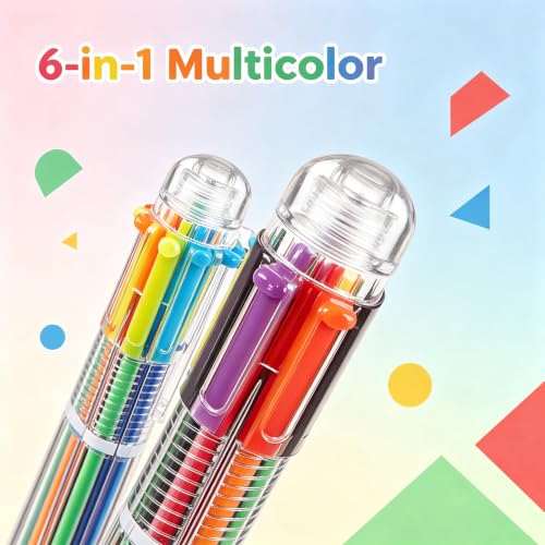 2026 New 20 Pcs Cute Pens Bulk for Kids, Students Birthday Gifts from Teacher 6-in-1 Multicolor Pen Retractable Prizes for Kids Classroom Office School Birthday Party Favors Gifts