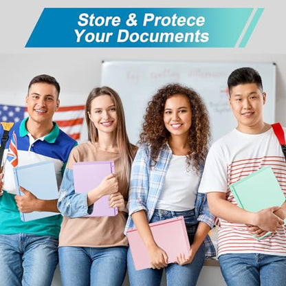 SUIN 1 Inch 3 Ring Binder, Clear 1'' View Binders with 2 Pockets, Fits 8.5 x 11 Letter Size, Durable Polypropylene, Non-Stick & PVC-Free for School, Office & Home (Pastel Blue, Green, Purple and Pink) - color: Pastel Blue, Green, Purple and Pink