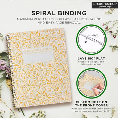 Decomposition Fields of Plenty College Ruled Spiral Notebook - 9.75 x 7.5 Journal with 160 Lined Pages - 100% Recycled Paper - Cute Notebooks for School Supplies, Home & Office - Made in USA - color: Fields of Plenty