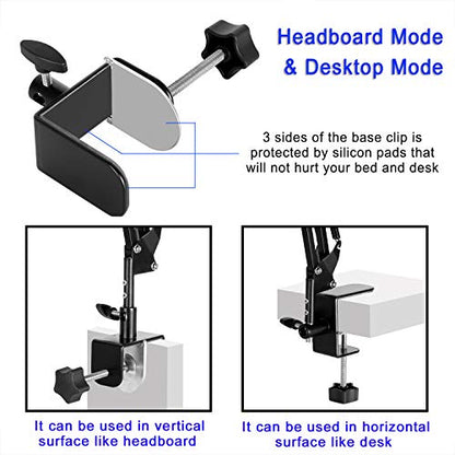 Tablet Stand Adjustable,Foldable Arm Stand for Bed,Aluminum Universal Flexible Tablet Holder with 360 Degree Rotation Compatible with iPad/iPhoneX/iPad Pro/N-Switch,or Other 4.5~12.9 Inches Devices