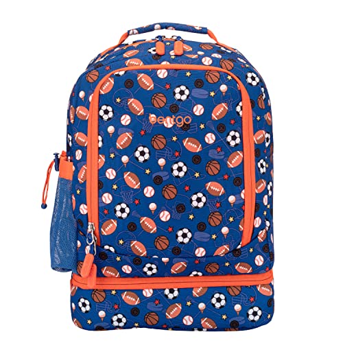 Bentgo Kids 2-in-1 Backpack & Insulated Lunch Bag - Durable 16” Backpack & Lunch Container in Unique Prints for School & Travel - Water Resistant, Padded & Large Compartments (Sports) - color: Sports