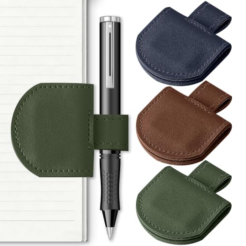 SESENSE Magnetic Pen Holder for Notebook - 3 Pcs Leather Magnetic Bookmarks Holder for Reading Women, Book Lover Gifts for Bookish, Wide Size - color: Color Set E 3 Pcs, size: Wide Size