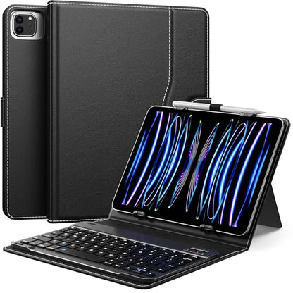 MoKo Universal Tablet Case with QWERTY Keyboard for 9",9.7",10.1",10.2",10.4",10.5",10.9" Tablet, with Removable Wireless Bluetooth Keyboard&Pen Holder for iPad, Samsung, Fire, Pixel, Other - color: Black