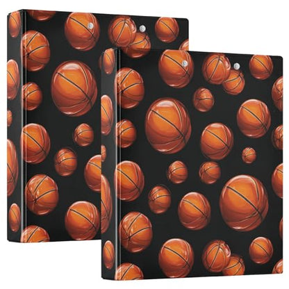 Basketball Ball Round Ring Binders 1.5 Inch 3 Ring Binder with Clipboard Holds 200 Sheets Office Home School - color: Multicolored 10