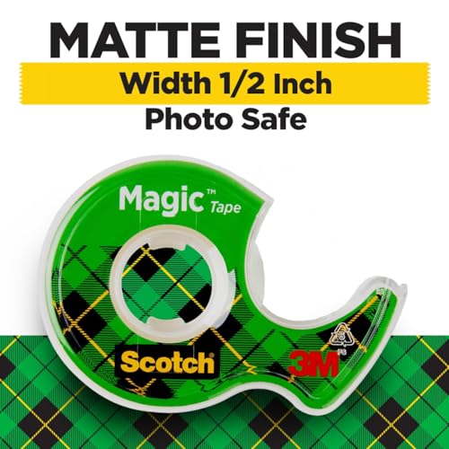Scotch Magic Tape Refill Rolls, 1/2 in x 800 in, Invisible Matte Finish, Writable, 6 Rolls
