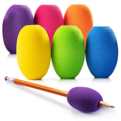 Special Supplies Egg Pen-Pencil Grips for Kids and Adults Colorful, Cushioned Holders for Handwriting, Drawing, Coloring - Ergonomic Right or Left-Handed Use - Reusable (6-Pack) - style: 6-Pack