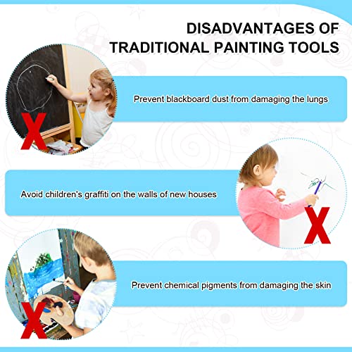Flutesan 4.5 Inch LCD Writing Tablet Pen Replacement 4 Pcs Kids Stylus Pen for Drawing Tablet Doodle Pad with 4 Hanging Rope(Light Blue) - color: Blue