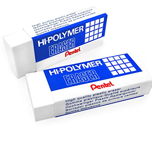 Large Plastic Rubbers Erasers - White - Pack of 2