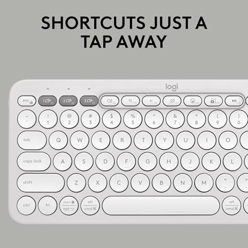 Logitech Pebble 2 Combo, Wireless Keyboard and Mouse, Quiet and Portable, Customizable, Logi Bolt, Bluetooth, Easy-Switch for Windows, macOS, iPadOS, Chrome - Tonal White - color: White