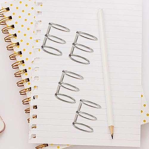 Saihisday 30 Pieces 3 Ring Metal Loose Leaf Binders 20 mm 25mm 30mm Inner Diameter Silver Book Rings Snap Split Hinged for Notebook DIY Travel Diary Photo Album