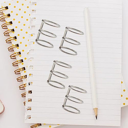 Saihisday 30 Pieces 3 Ring Metal Loose Leaf Binders 20 mm 25mm 30mm Inner Diameter Silver Book Rings Snap Split Hinged for Notebook DIY Travel Diary Photo Album