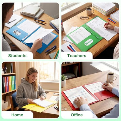 SUNEE 2 Pocket Folders with Prongs (25 Pack, Green), Paper Folders with 2 Pockets and 3 Prongs Fit Letter Size Paper, Folders with Prongs for School Office Home Business - color: Green