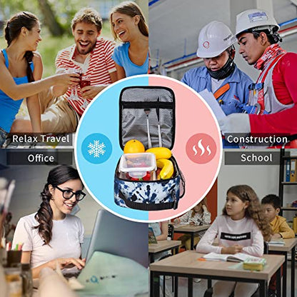 Blue Tie Dye Lunch Bags For Men Women Boys Girls Reusable Tote Lunch Bags For Office Work School Picnic Camping Thermal Insulation And Cold Preservation - color: Blue Tie Dye