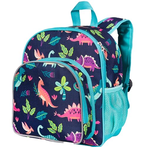 Wildkin 12 Inch Toddler Backpack for Kids, Dino Pals | Ages 3-7, insulated front pocket — coordinates with matching Wildkin nap mats and water bottles - color: Dino Pals