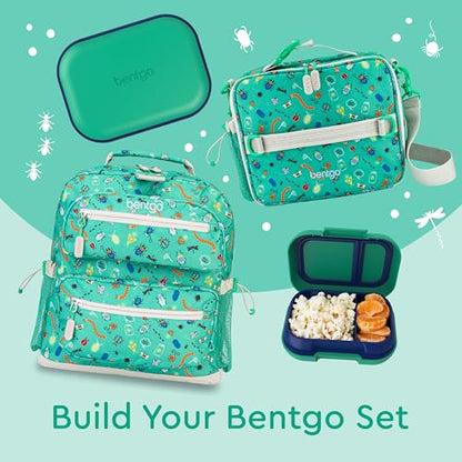Bentgo Kids Snack Leak-Proof 2 Compartment Bento-Style Container | For Snacks & Small Meals, Easy-Open Latch, Dishwasher Safe, BPA-Free for School, Daycare, & Sports, Ages 3+ (Green/Navy) - color: Green/Navy