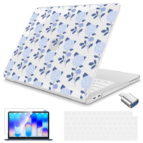Teryeefi for MacBook Neo Case 13 inch 2026 Release Model A3404,with A18 Pro Chip, Hard Shell Cover with Keyboard Cover, Screen Protector, Blue Hydrangea - color: Blue Hydrangea