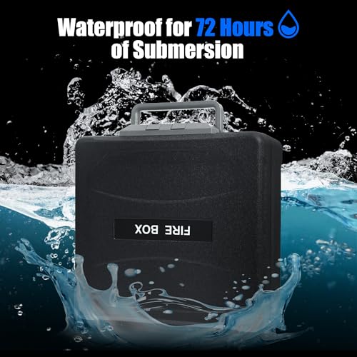 Fireproof and Waterproof Safe, fire safe document box for Home, Portable Lock Box with Key Lock and Ergonomic Handle, 1 Hour at 1700°F, 72 Hours Waterproof