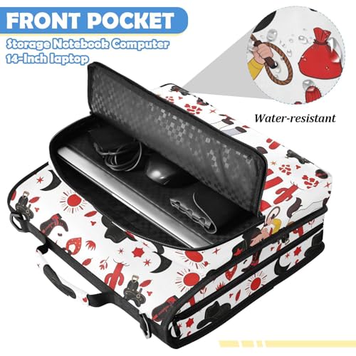 Custom Name Trapper Keeper Binder Cute Cowboy Wild West Red 2 Inch Zipper Binder with 14 Inch Laptop Sleeve, High Capacity Water-Resistant Binder Organizer Bag with Handle, Graduation Gift - color: Option L