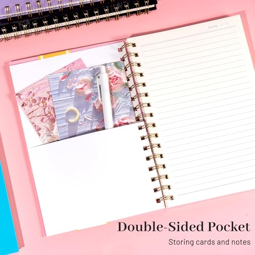 Yoment Lined Spiral Notebook Journal for Women Men A5 Small Spiral Notebooks 5x7 160 Pages Pink Notebook College Ruled Spiral Bound Journal for Work Note Taking School, Pink - color: Pink, style: C - Line - A5
